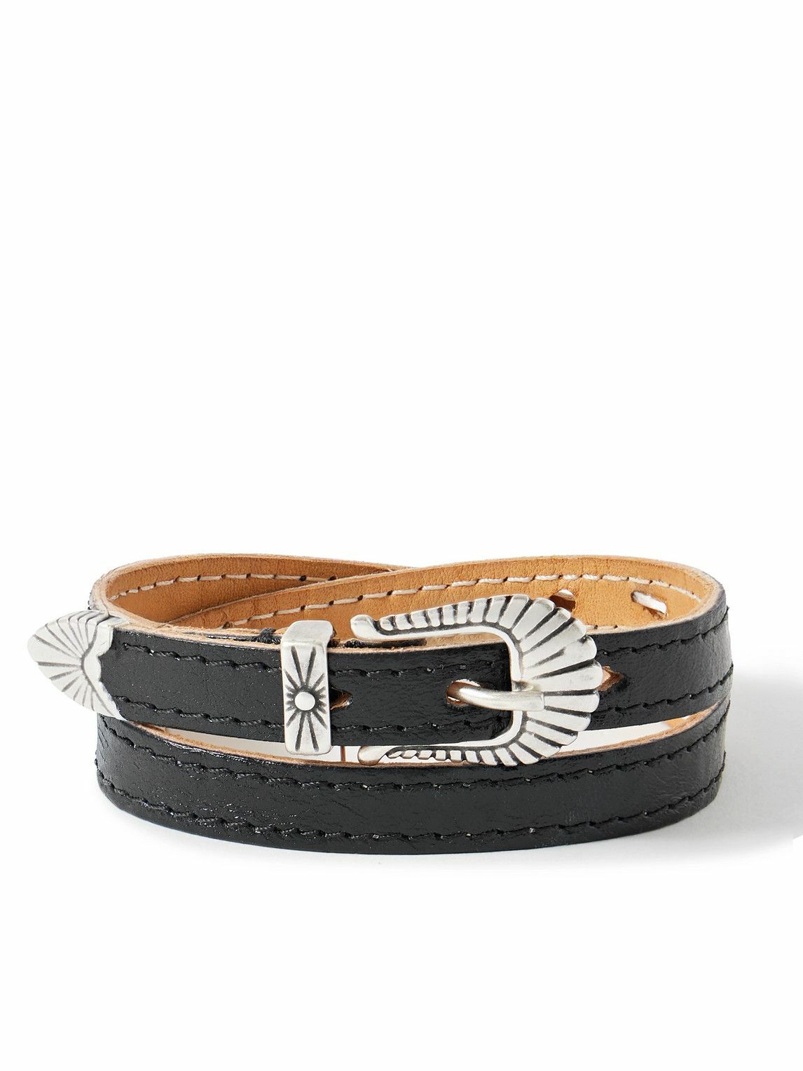 OUR LEGACY Burgundy Wave Leather Bracelet Our Legacy