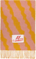 Marni Pink & Yellow Striped Scarf