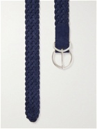 ANDERSON'S - 3.5cm Woven Suede Belt - Blue