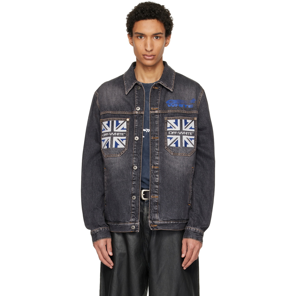Noah Blue Double-Breasted Denim Jacket Noah NYC