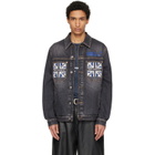Off-White Black Royal Flag Skate Denim Jacket