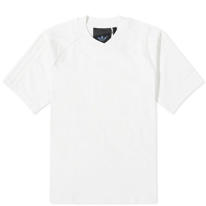 Photo: Adidas Men's Blue Version Essential T-Shirt in Cloud White