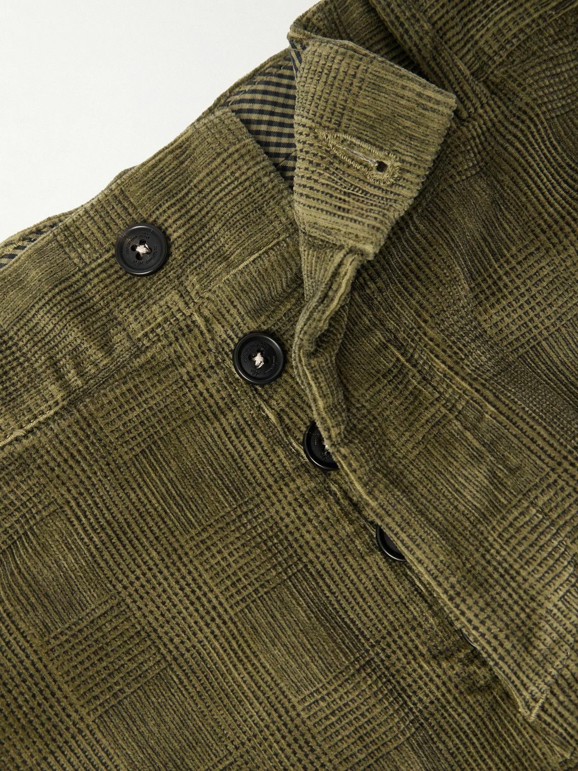 Massimo Alba - Mauko Straight-Leg Prince of Wales Checked Cotton-Blend Corduroy Suit Trousers - Green