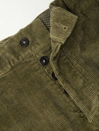 Massimo Alba - Mauko Straight-Leg Prince of Wales Checked Cotton-Blend Corduroy Suit Trousers - Green