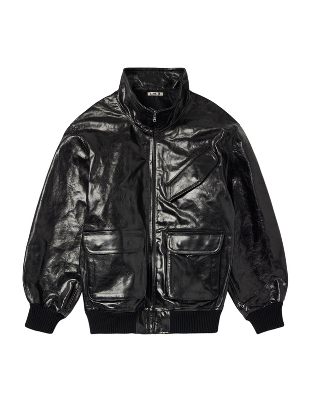 Photo: Auralee - Leather Blouson Jacket - Black