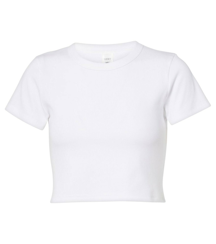 Photo: Leset Kelly cropped cotton jersey T-shirt