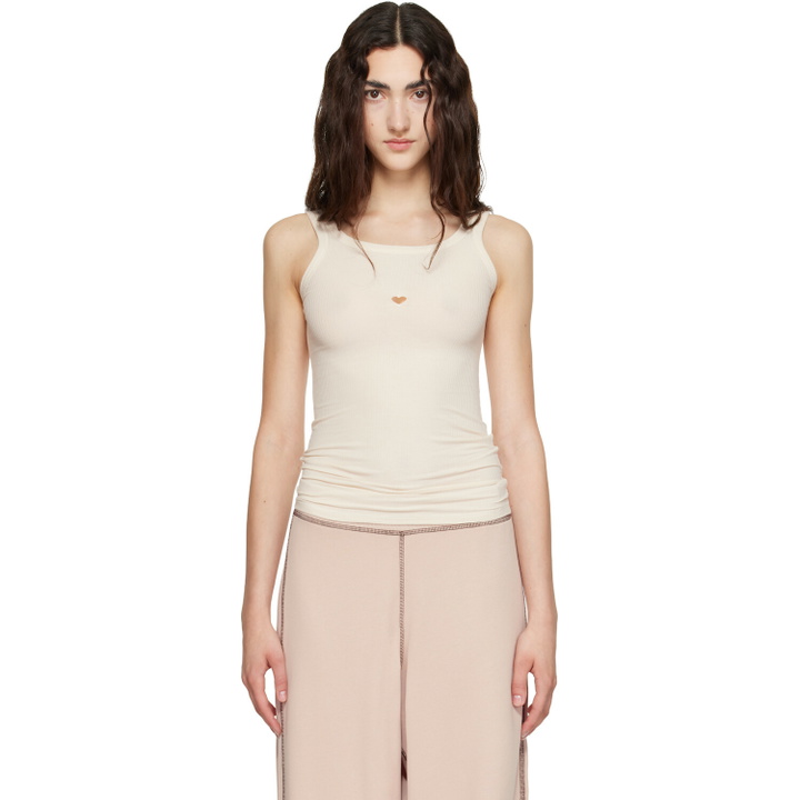Photo: Baserange Off-White Heart Tank Top