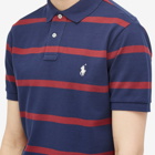 Polo Ralph Lauren Men's Stripe Polo Shirt in Spring Navy/Red Carpet