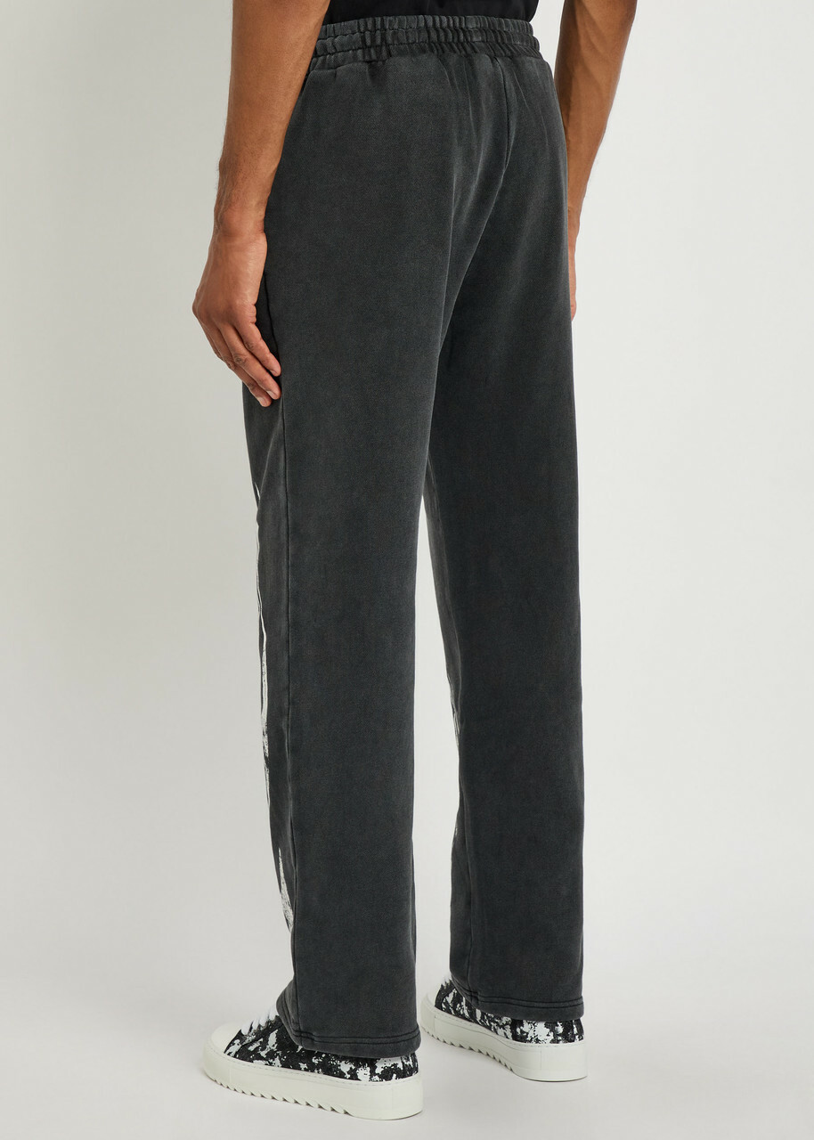 God Made Printed Straight-leg Cotton Sweatpants Grey
