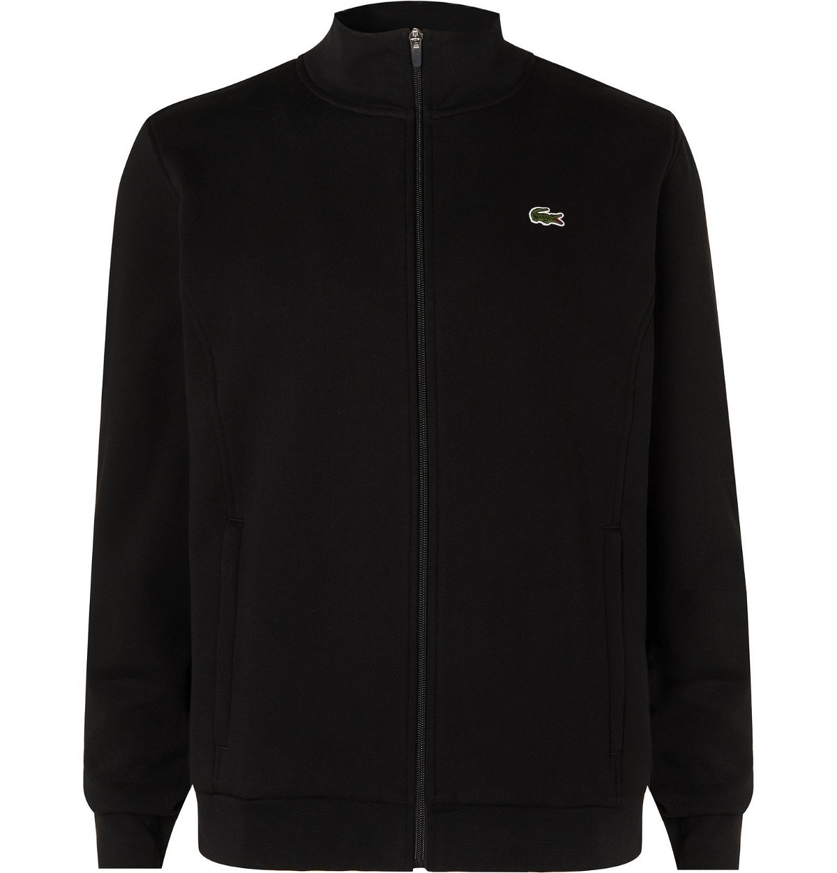 Photo: Lacoste Tennis - Logo-Embroidered Fleece-Back Cotton-Blend Jersey Track Jacket - Black