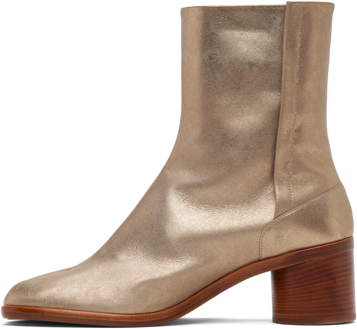 Maison Margiela Gold Tabi Ankle Boots