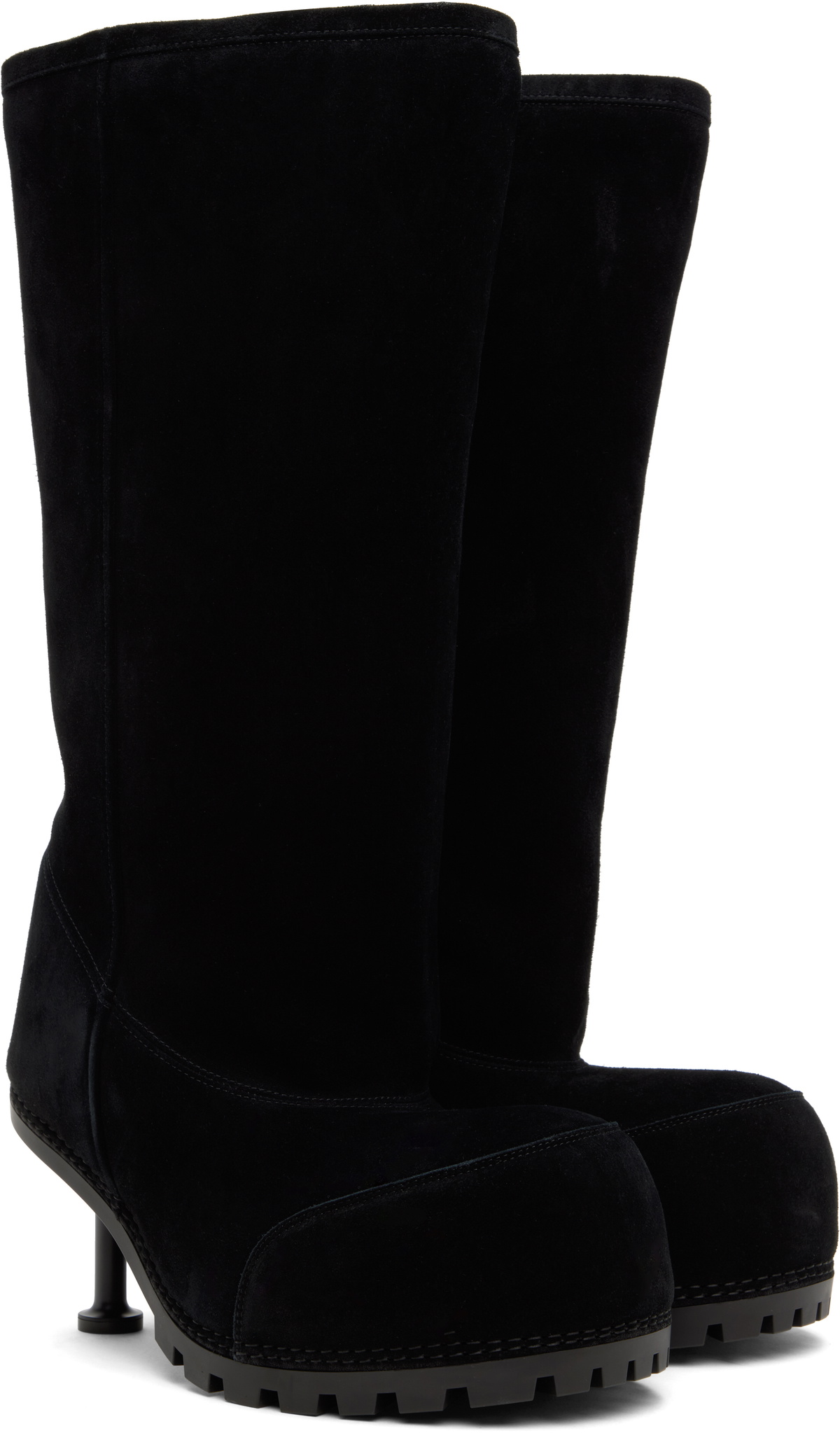 Balenciaga Black Alaska Fur 90mm High Boots Balenciaga