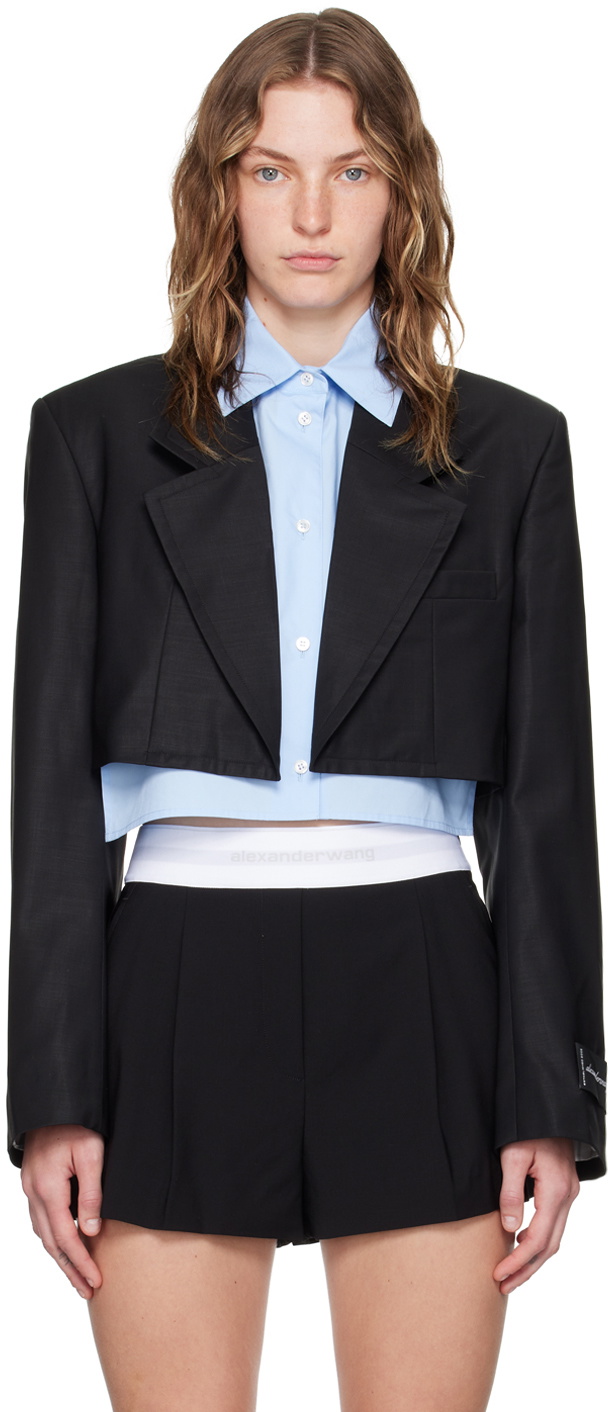 Alexander Wang Black Pre-Styled Cropped Blazer Alexander Wang