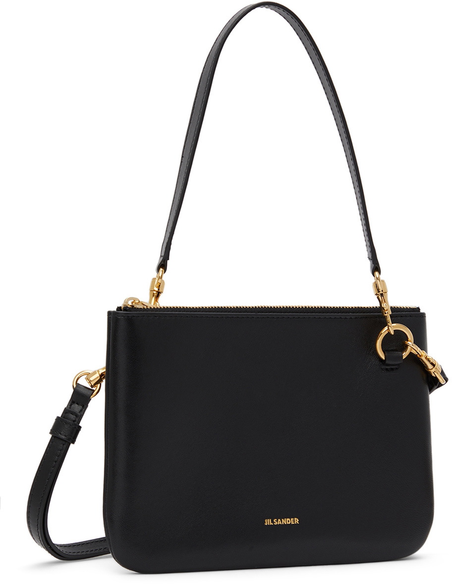 Jil Sander panelled leather shoulder bag - Black