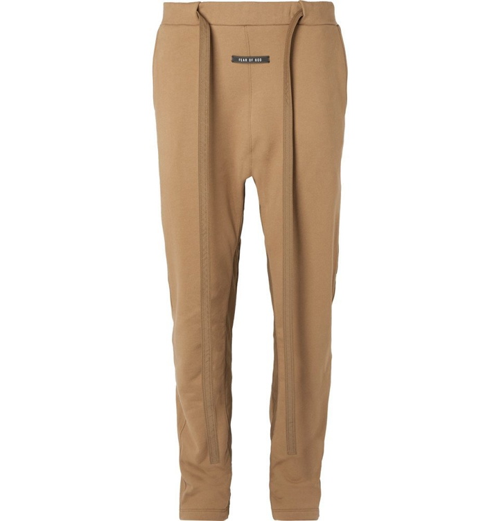 Photo: Fear of God - Tapered Nylon-Trimmed Loopback Cotton-Jersey Sweatpants - Brown