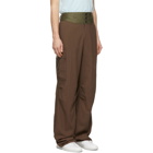 Lanvin Brown Contrast Waistband Cargo Pants