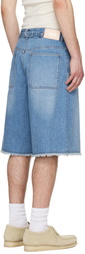 Solid Homme Blue Stripe Denim Bermuda Shorts