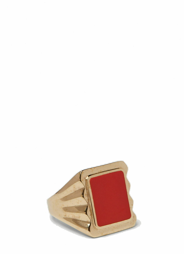 Photo: Fluted Signet Ring in Red