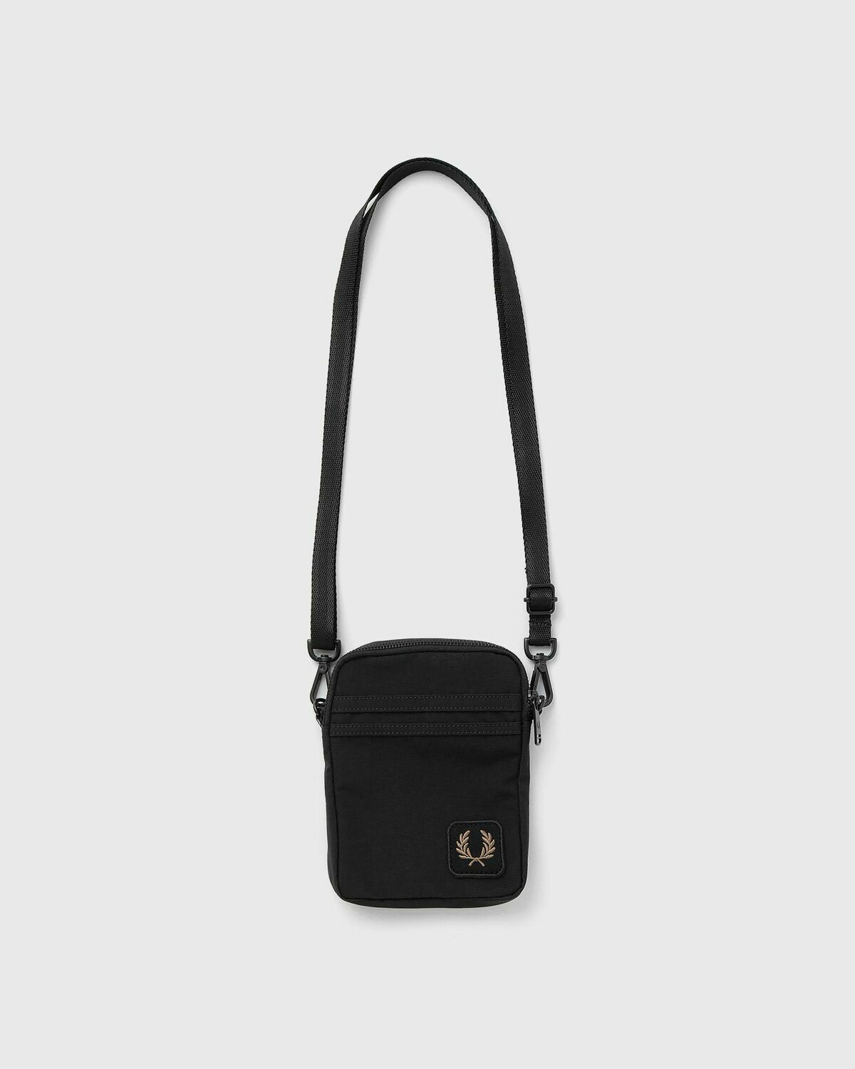 Fred Perry NYLON BADGE SMALL SIDEBAG Black Mens Messenger & Crossbody Bag