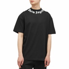 Palm Angels Men's Neck Logo T-Shirt in Black