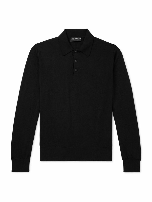 Photo: Dolce&Gabbana - Cashmere Polo Shirt - Black