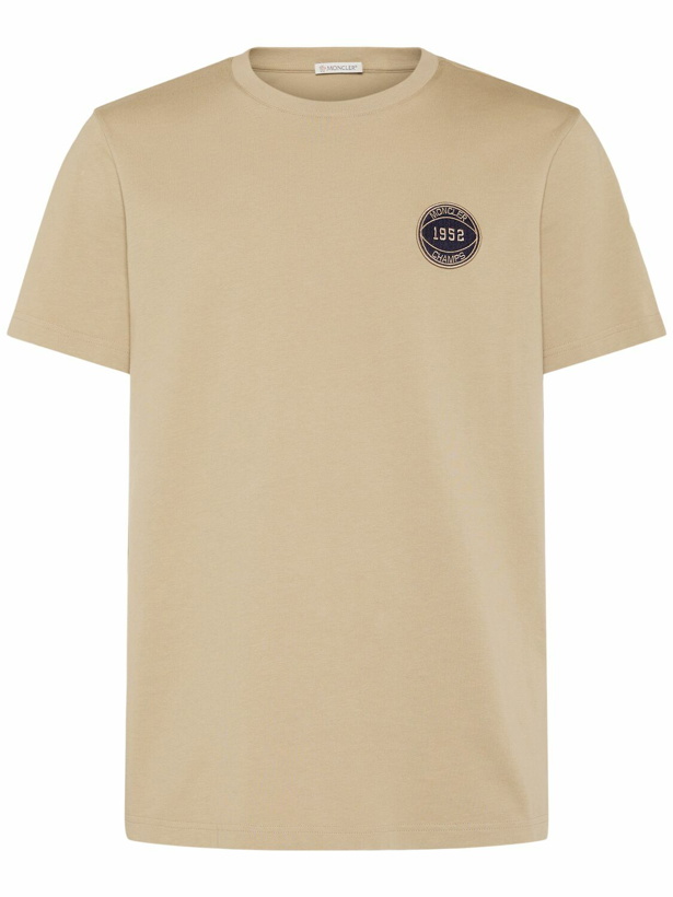 Photo: MONCLER Logo Patch Cotton T-shirt