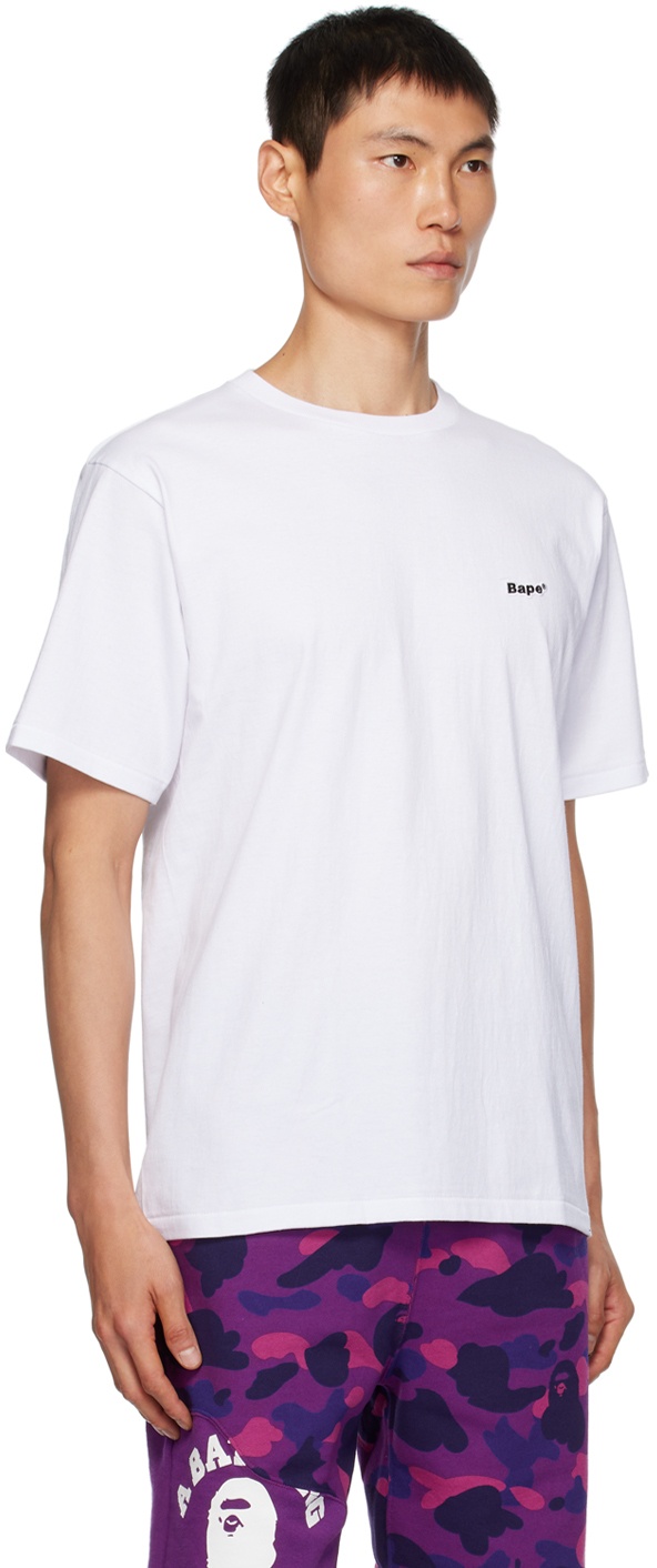 BAPE BLACK *A BATHING APE logo-patch jersey cotton T-shirt - White 
