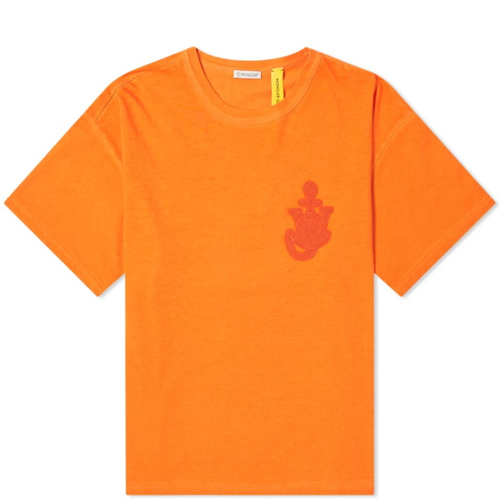 Photo: Moncler Men's Genius - 1 JW Anderson Duel Logo T-Shirt in Orange