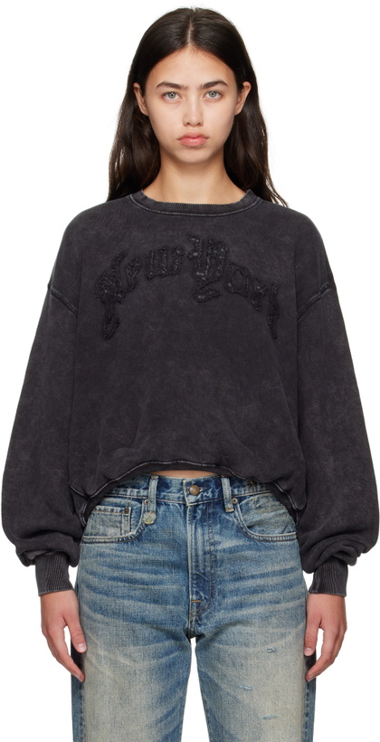 Photo: R13 Black 'New York' Balloon Crewneck Sweatshirt