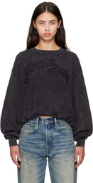 R13 Black 'New York' Balloon Crewneck Sweatshirt