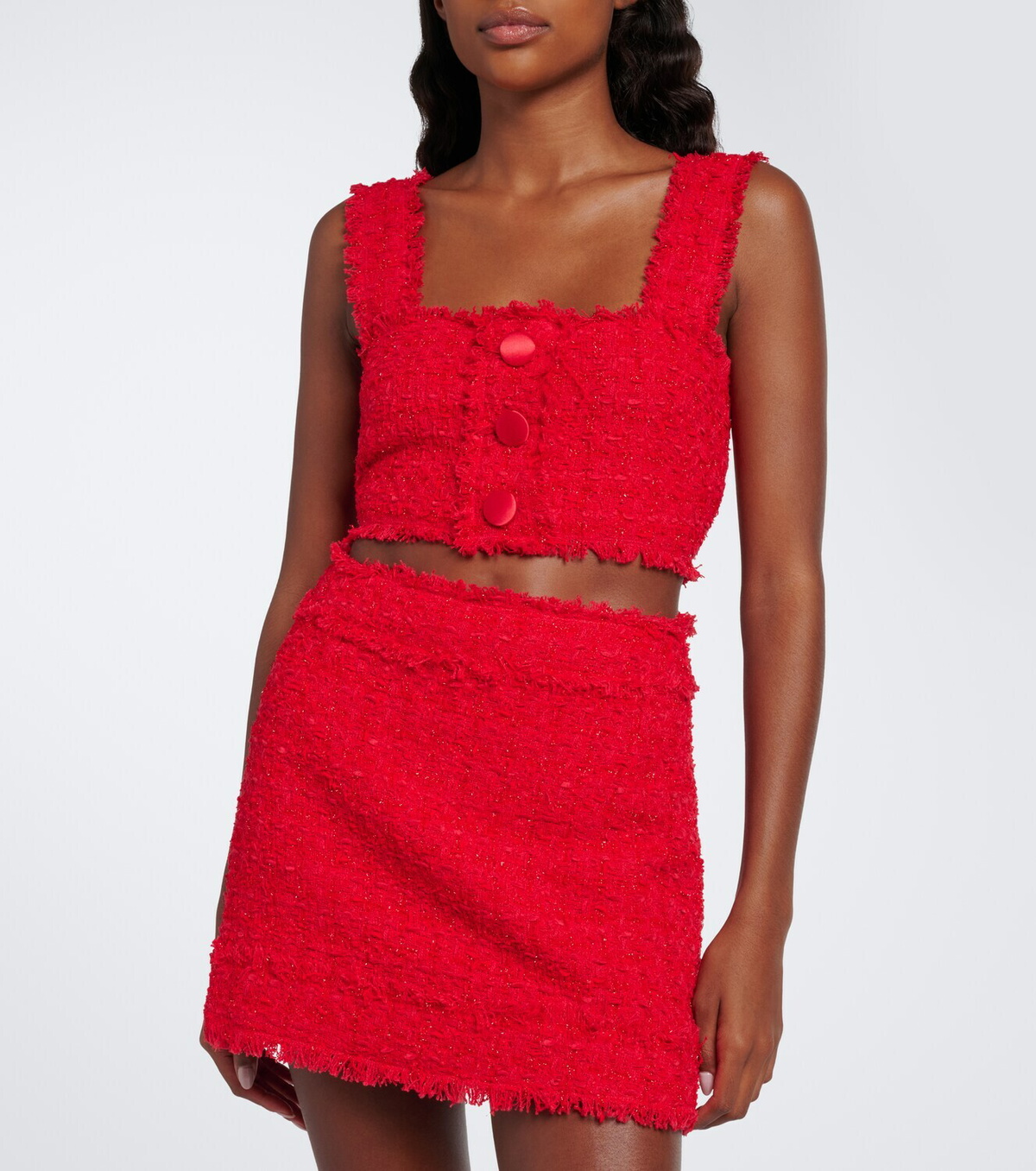 Dolce&Gabbana Cotton-blend bouclé crop top