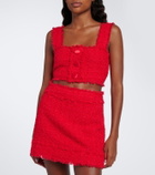 Dolce&Gabbana Cotton-blend bouclé crop top