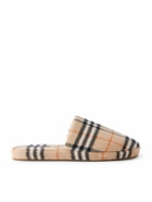 Burberry - Checked Virgin Wool-Blend Slippers - Neutrals