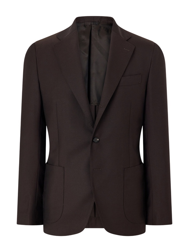 Photo: De Petrillo - Posillipo Virgin Wool-Twill Suit Jacket - Brown