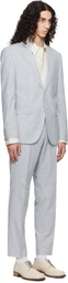 BOSS Blue Two-Piece Regular-Fit Stretch Bouclé Suit