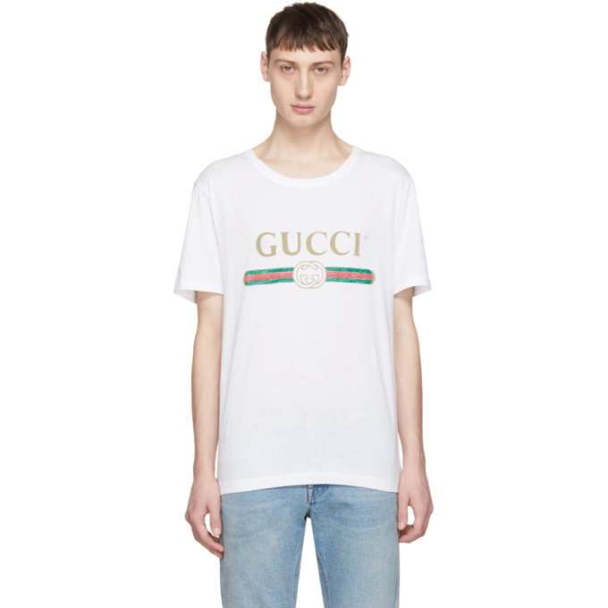 Photo: Gucci White Classic Logo T-Shirt