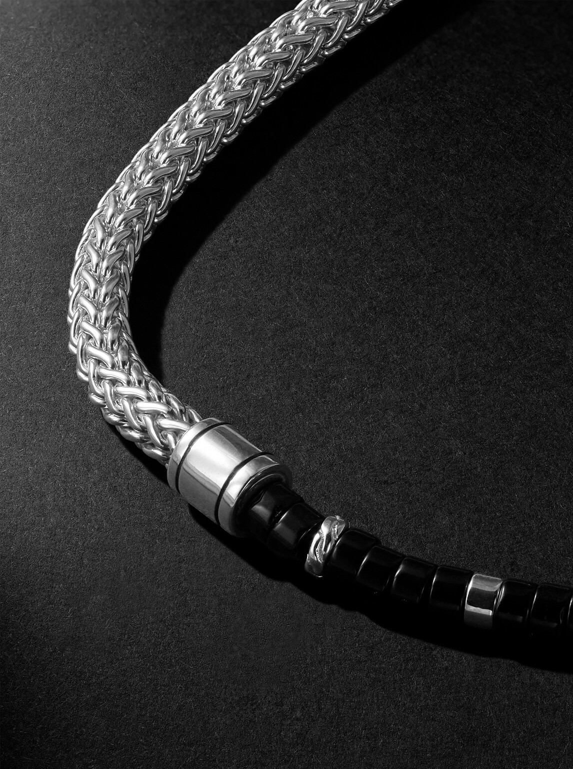 John Hardy - Heishi Sterling Silver and Onyx Beaded Bracelet - Silver