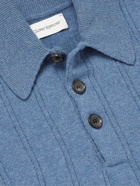 Oliver Spencer - Pablo Slim-Fit Ribbed Brushed-Wool Polo Shirt - Blue