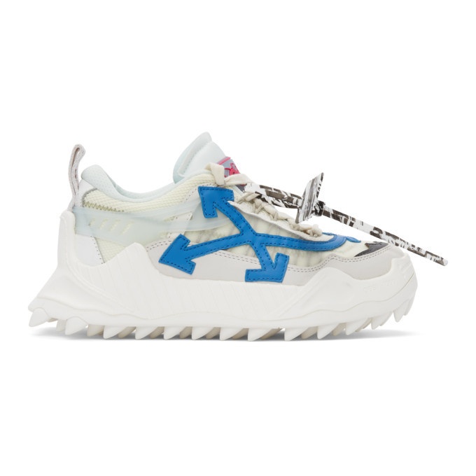 Photo: Off-White White and Blue Odsy-2000 Sneakers