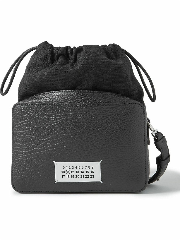 Photo: Maison Margiela - Logo-Appliquéd Full-Grain leather and Canvas Camera Bag