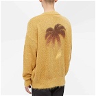 Palm Angels Men's Back Palm Mohair Knit in Beige/Yellow