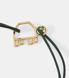 Aliita Turtle 9kt gold cord bracelet with emerald