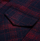 Aztech Mountain - Lenado Checked Wool-Blend Flannel Padded Overshirt - Navy