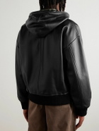 LOEWE - Leather Hooded Bomber Jacket - Black