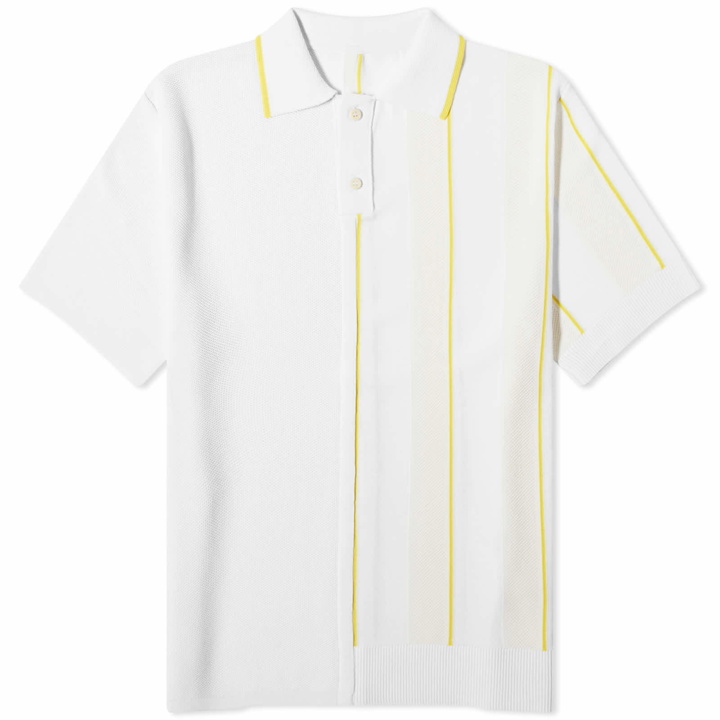 Photo: Jacquemus Men's Juego Knitted Polo Shirt in White