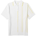 Jacquemus Men's Juego Knitted Polo Shirt in White