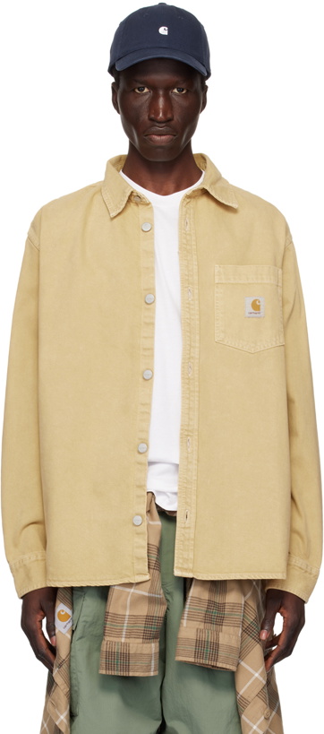 Photo: Carhartt Work In Progress Beige George Denim Jacket