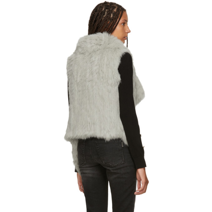 Yves salomon discount rabbit fur vest