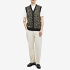 Fred Perry Men's Leopard Print Knit Vest in Warm Grey