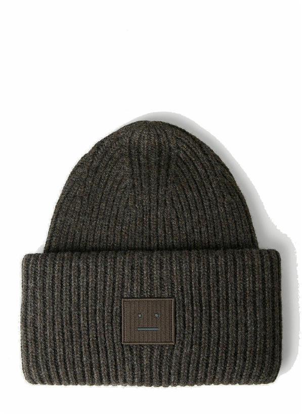 Photo: Face Patch Beanie Hat in Grey